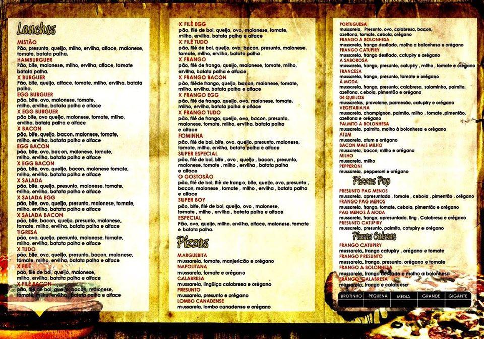 Dim Lanches & Pizzaria cardápio