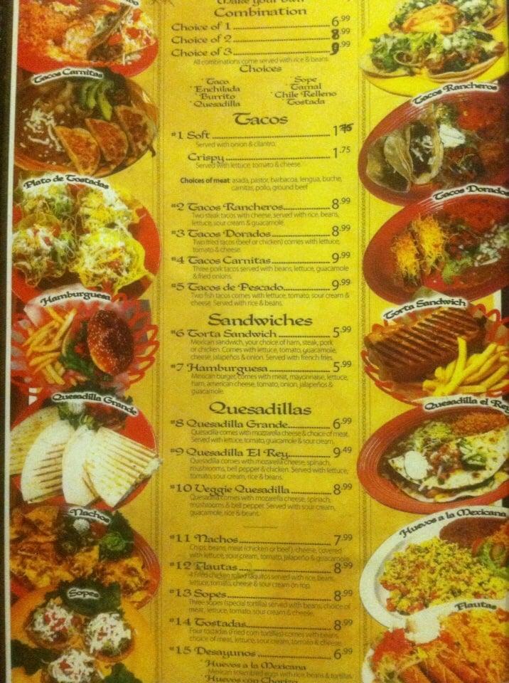 Menu at El Rey Del Taco #2 restaurant, Colorado Springs, Maizeland Rd