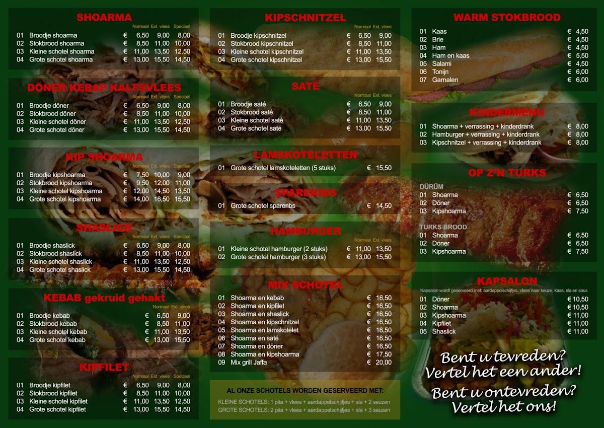 Speisekarte von Pizza Grillhouse Jaffa, Rijen