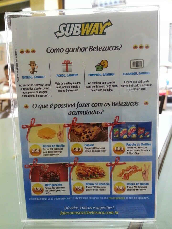 Subway cardápio