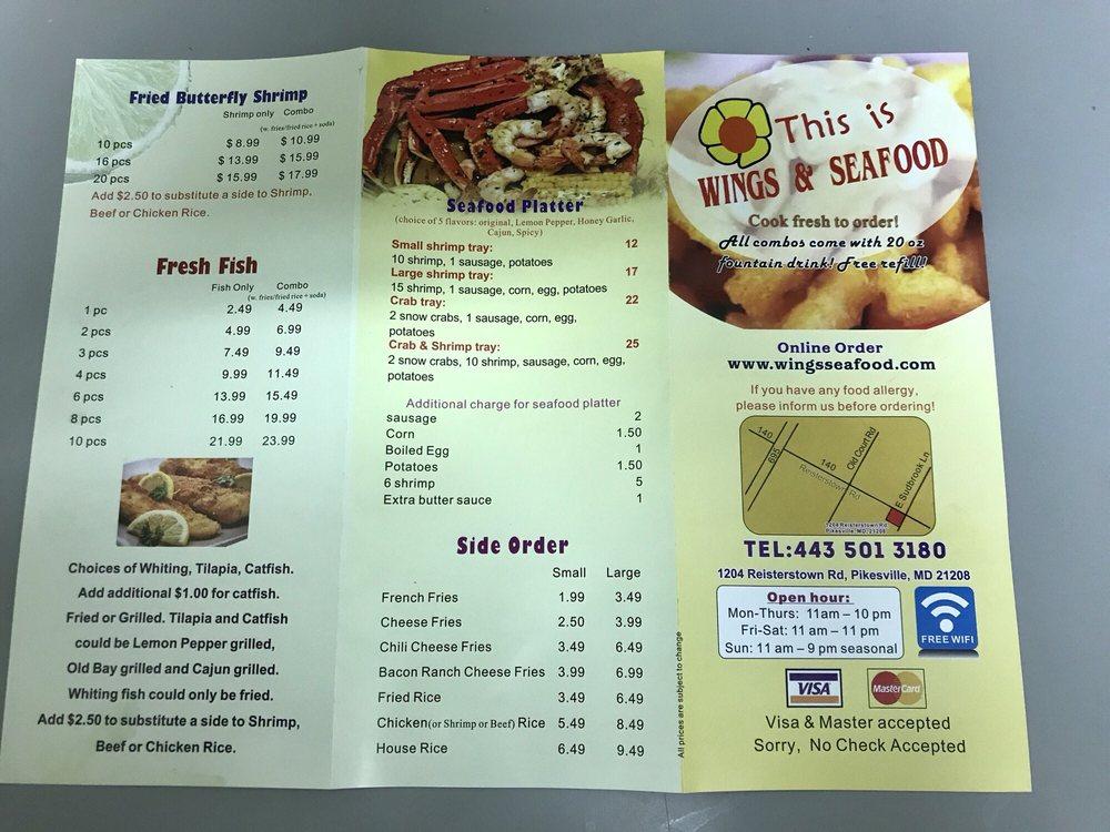 Menu at This Is Wings & Seafood restaurant, Pikesville