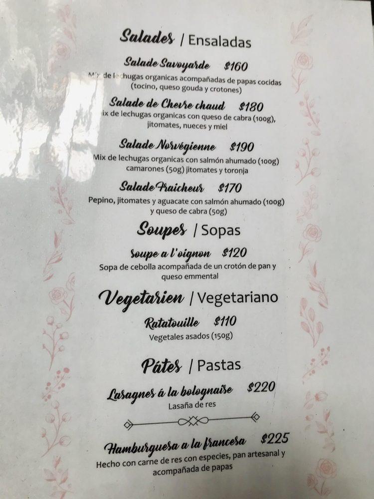 Carta del restaurante La Vie en Rose, Guanajuato, Cantarranas 18
