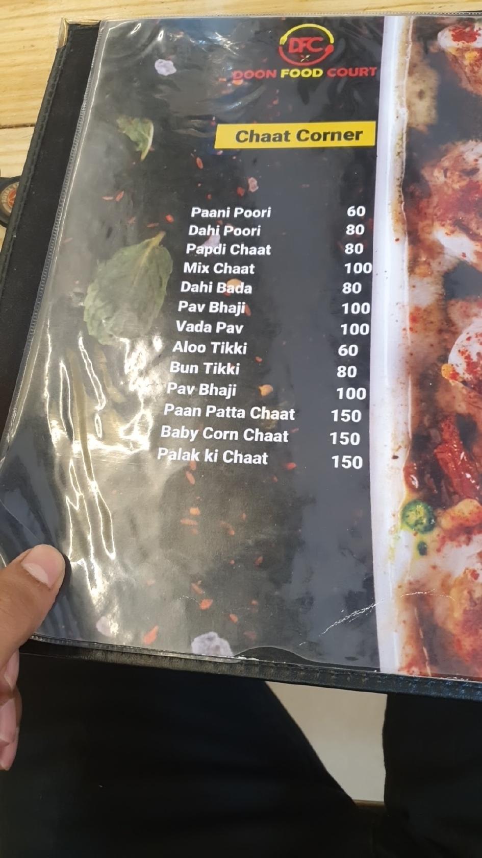 DOON FOOD COURT menu