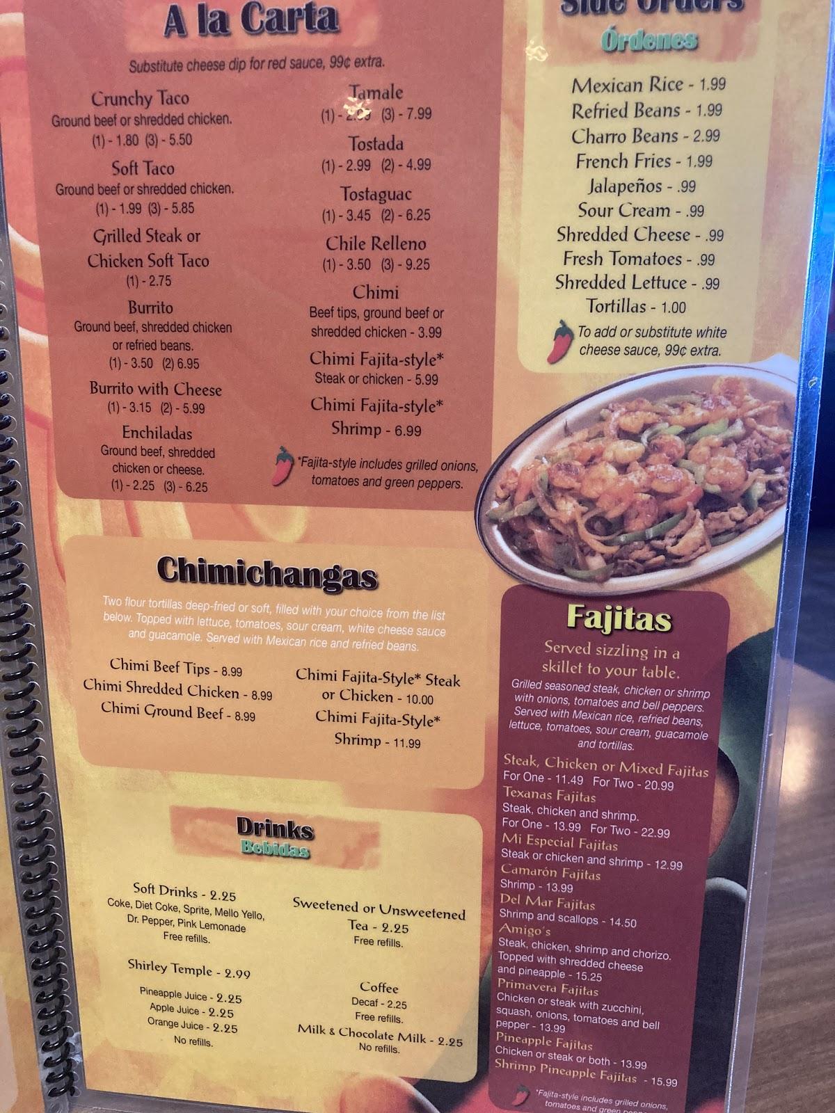 Menu at Tequila Amigos pub & bar, Knoxville, Harvest Mill Way