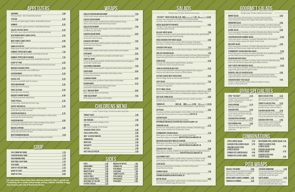 Menu at Red Olive Restaurant Northville, Novi, Traditions Dr