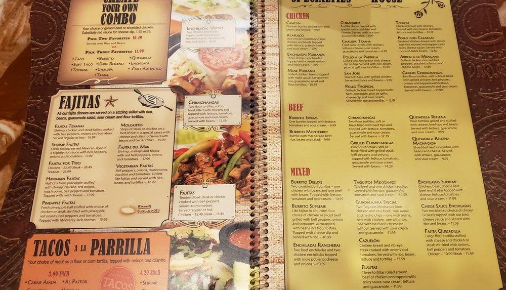 Menu at Rodeo Grande restaurant, Roanoke