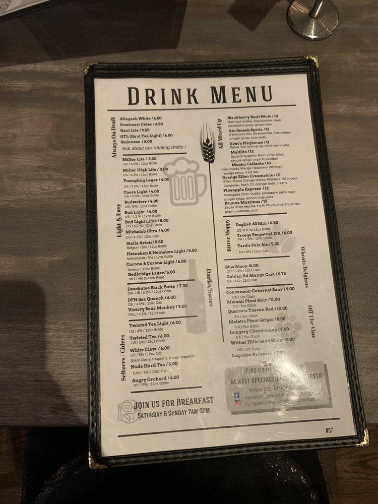 Menu at Gaul & Co. Malt House Rockledge pub & bar, Rockledge