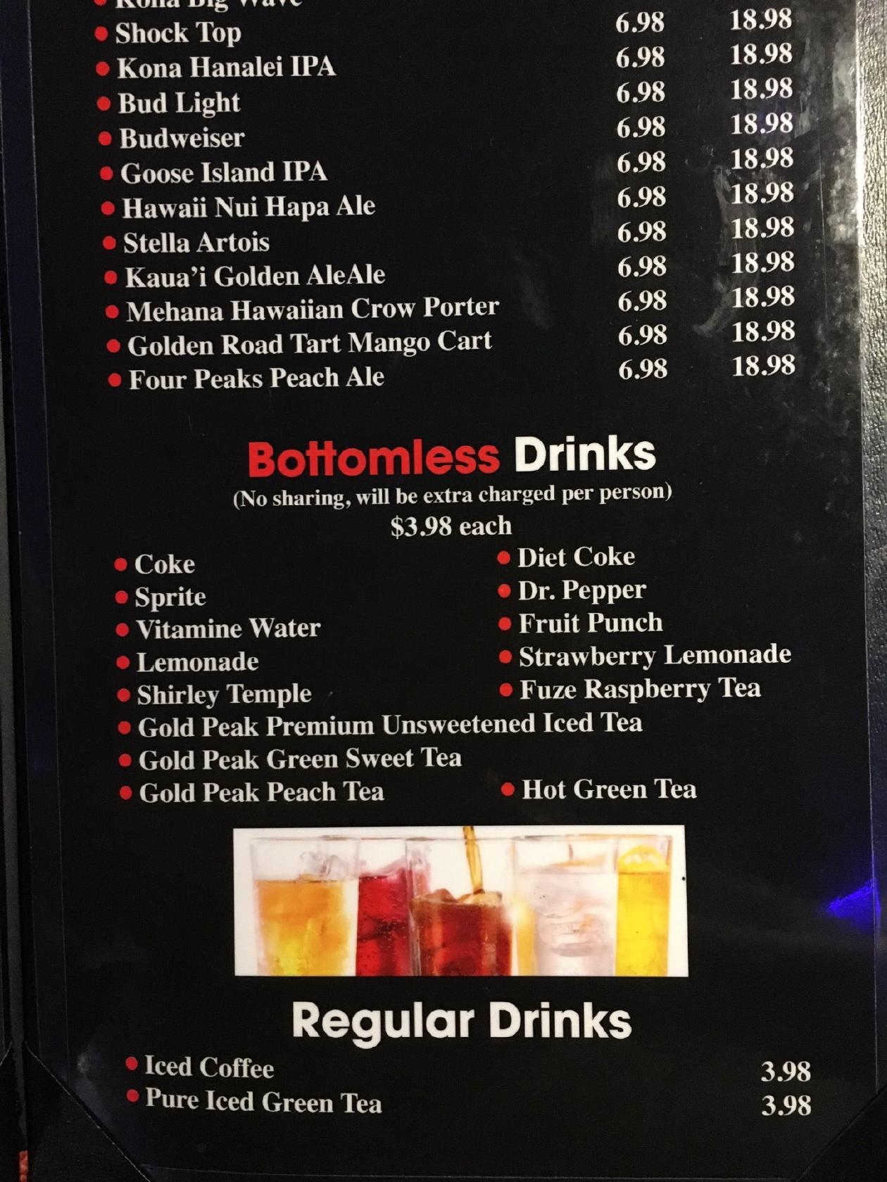 Menu at Gen Korean BBQ House, Honolulu