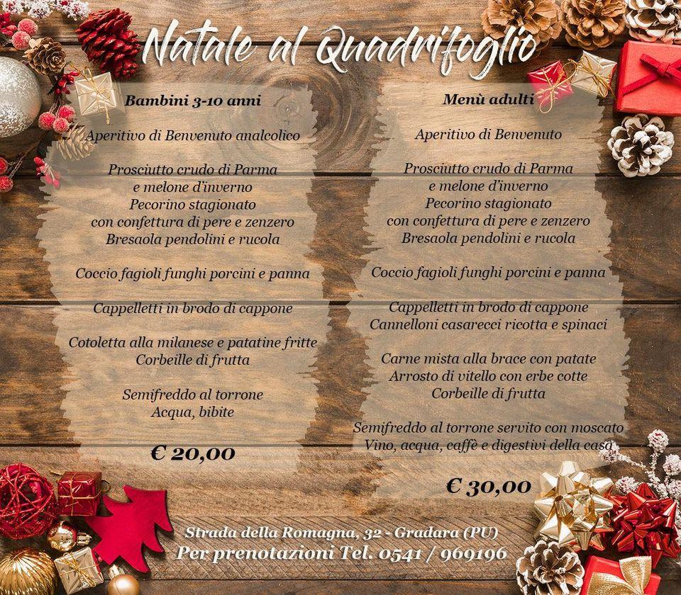 Menu da Ristorante Il Quadrifoglio, Gradara