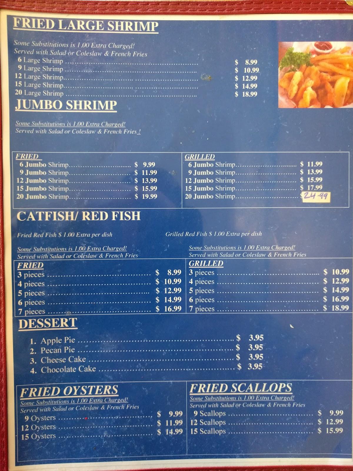 Menu at Seafood restaurant, Beaumont, FM 365