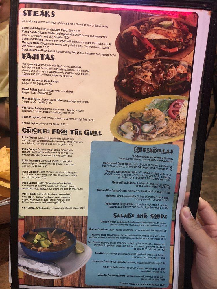 Menu at Maracas restaurant, New Melle