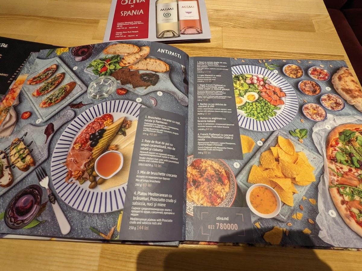 Menu at Oliva Verde, Chisinau