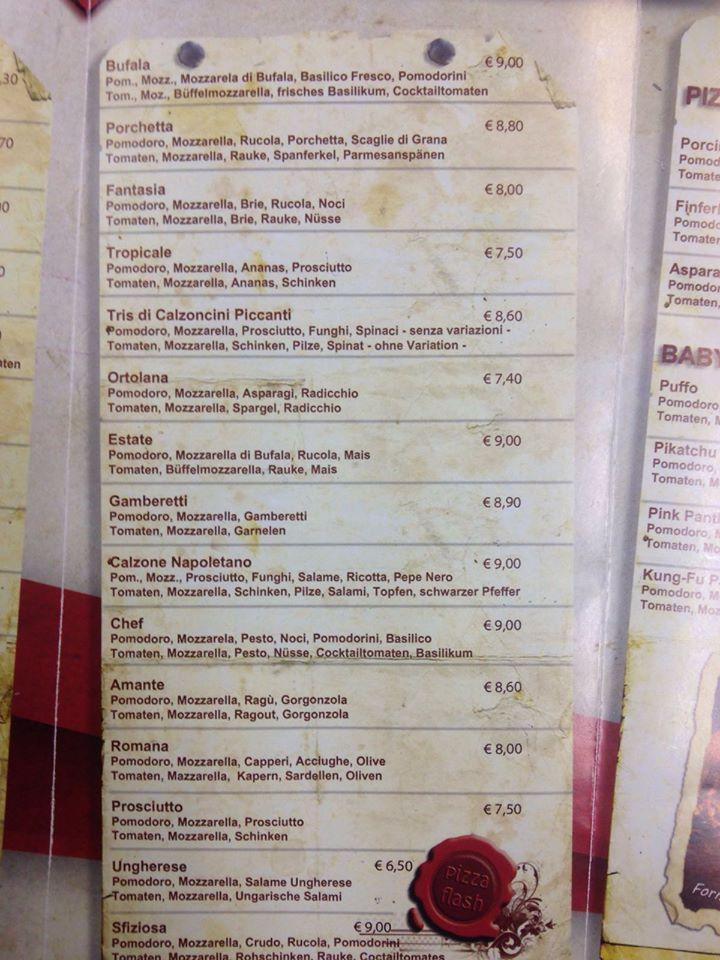 Menu di Pizza Flash 