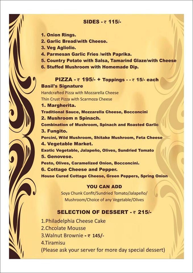 Menu at Basil The Taste, Mumbai