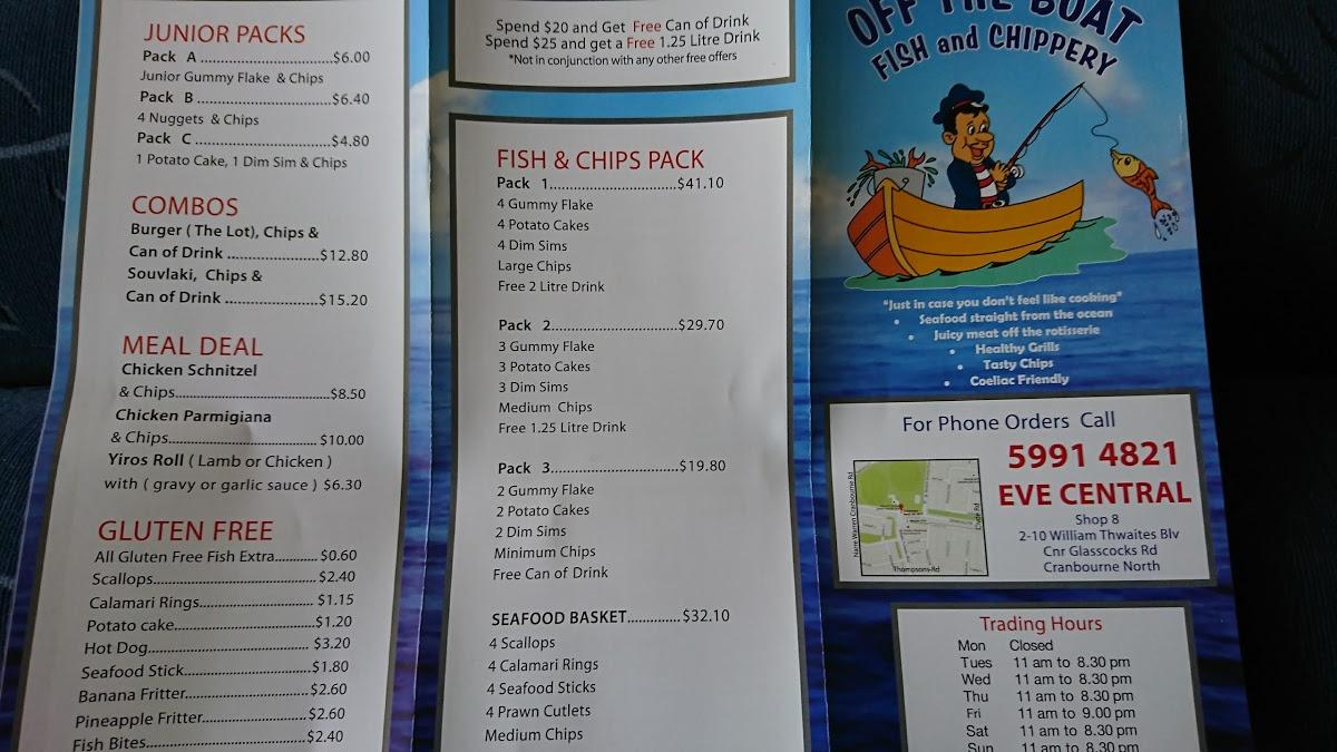 Carta del restaurante Off The Boat
