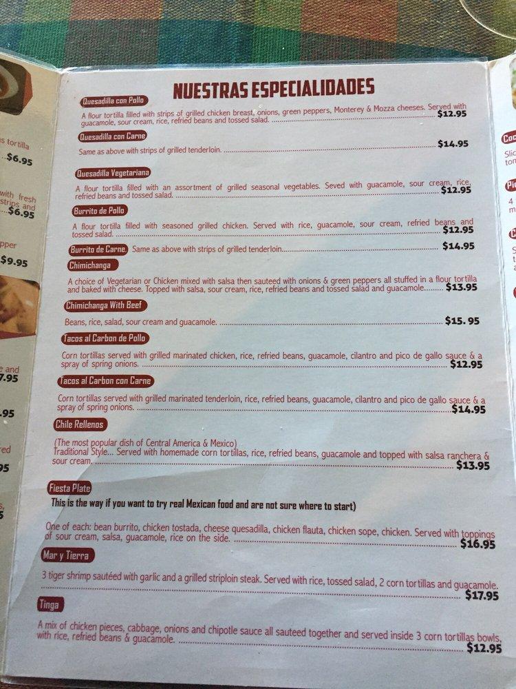 Menu At Cancun Mexican And International Restaurant Cranbrook