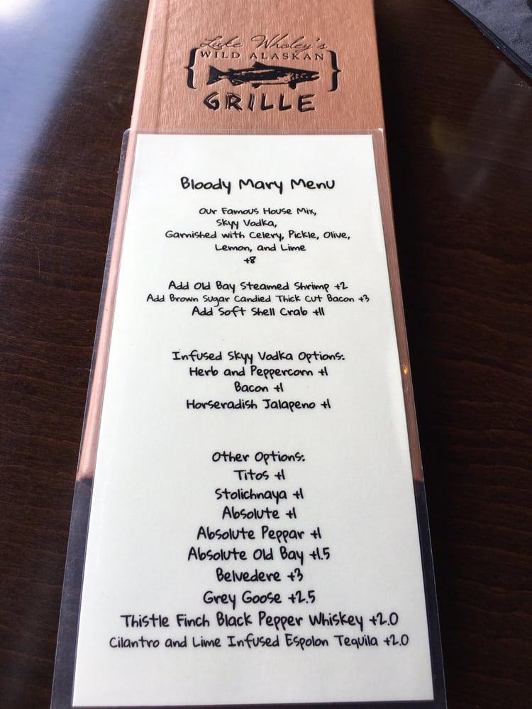 Menu at Luke Wholey's Wild Alaskan Grille restaurant, Pittsburgh