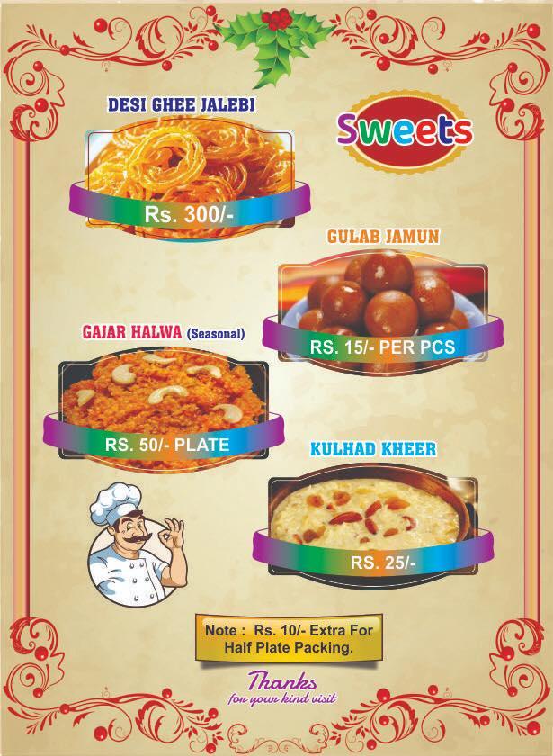 Amritsari Kulcha menu