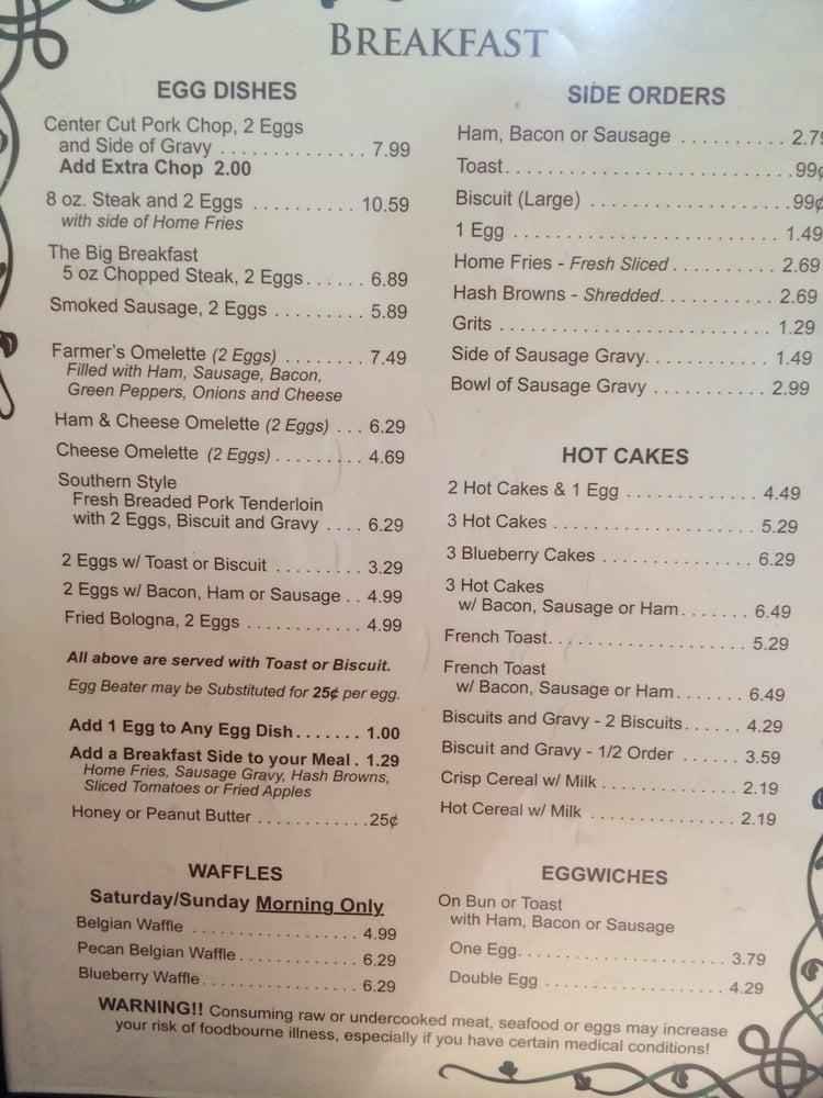 Menu at Carriage Inn Restaurant, Enon