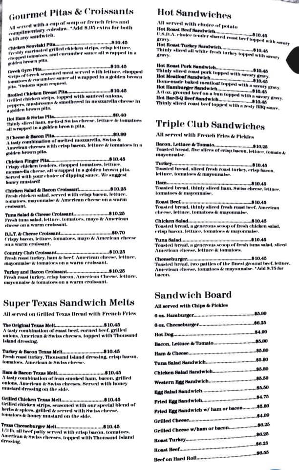 Menu at Brockport Diner cafe, Brockport