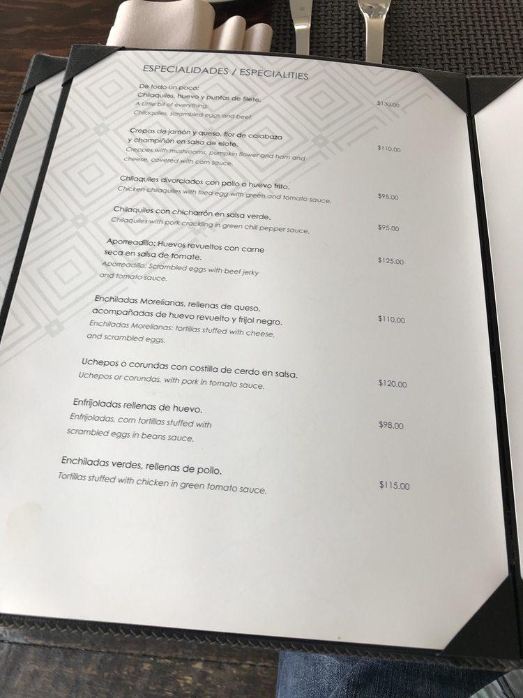 Menu at La Azotea Restaurante, Morelia