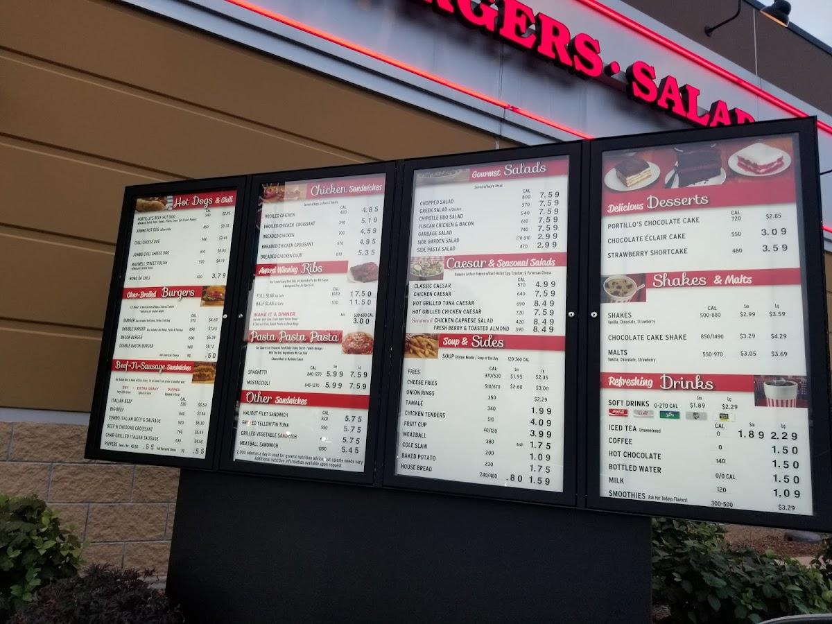 Menu at Portillo's Rockford restaurant, Rockford