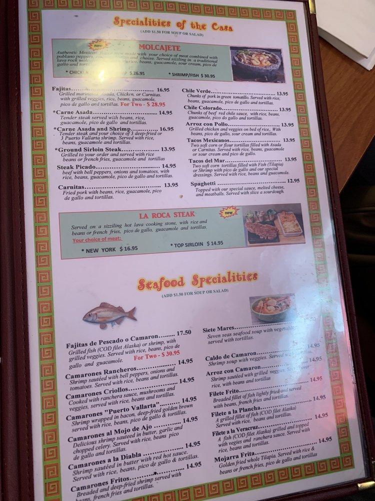 Menu at Casa Sanchez Restaurant, Prescott, W Gurley St