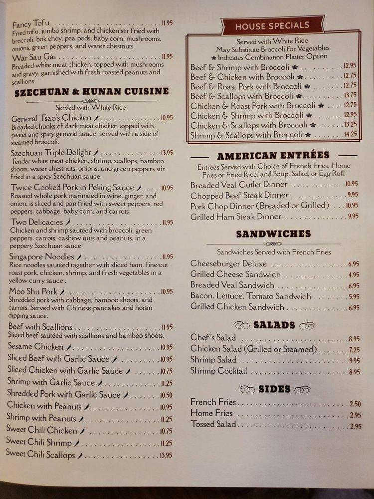 Menu at Golden Dragon Restaurant, Fremont, 226 E State St