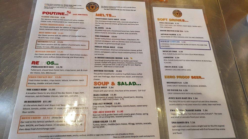 Menu at The Funny Farm Restaurant, San Jose, Stevens Creek Blvd