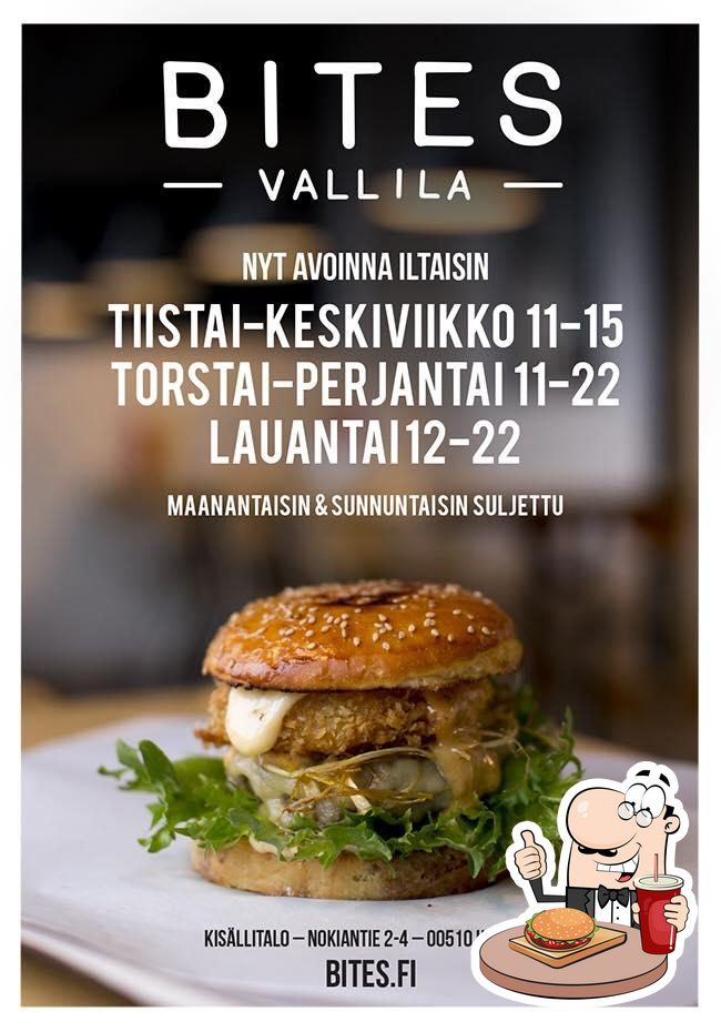 Menu of Bites Burgers Vallila, Helsinki, Nokiantie 2-4 - american  restaurant reviews and ratings