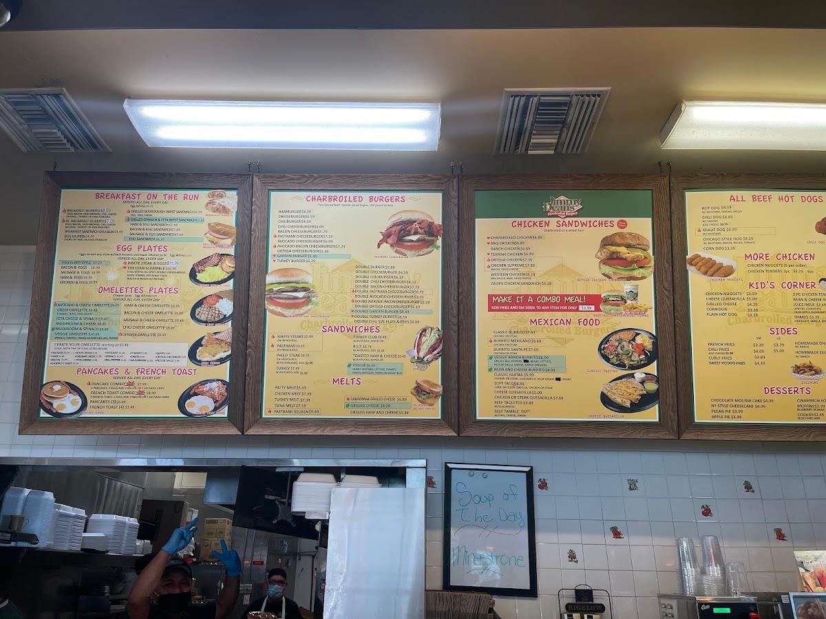 Menu at Jimmy Dean's restaurant, Santa Clarita, The Old Rd