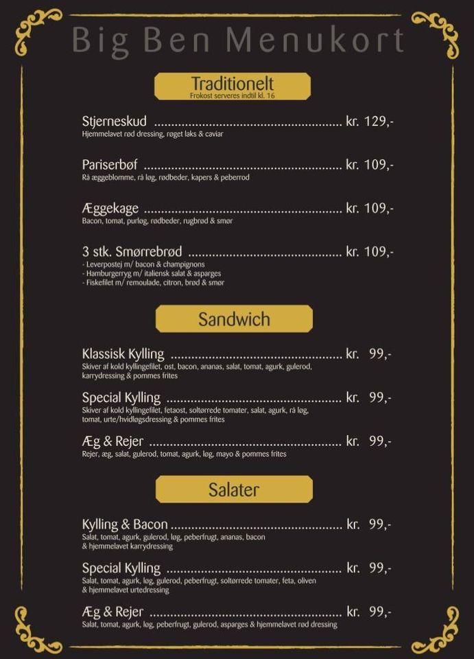 Big Ben Tavern Sugar Land Food Menu