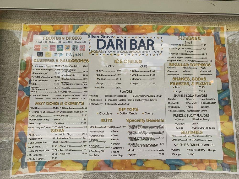 Menu at Silver Grove Dari Bar, Silver Grove