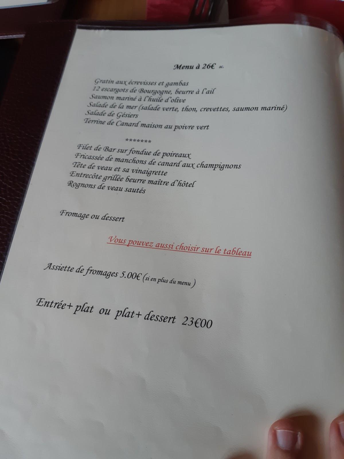 Menu Au Le Chalet Restaurant Chartrettes 