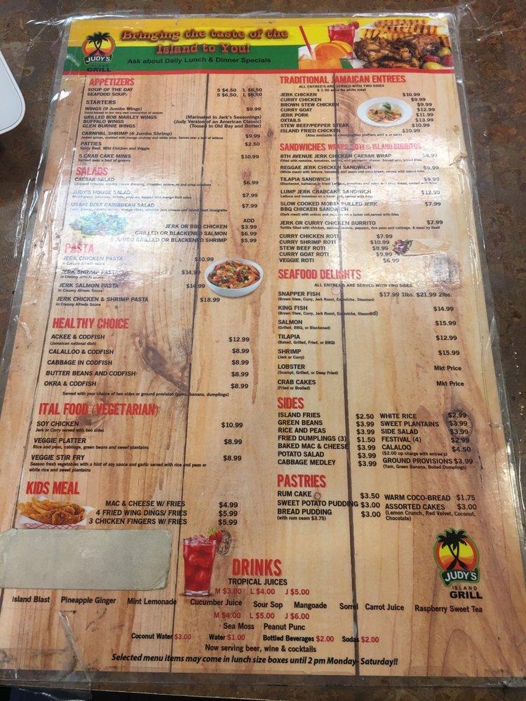 Menu at Judy's Island Grill II pub & bar, Glen Burnie, 800 Crain Hwy N