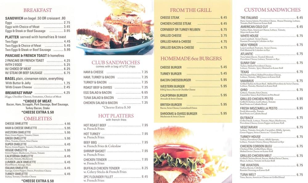Menu at Aviation Deli & Grill restaurant, Glen Burnie