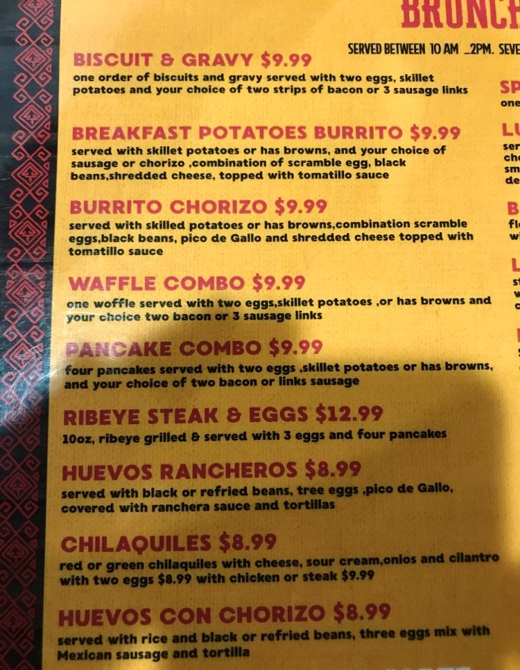 Menu at Ajuua Mexican Grill And Cantina restaurant, Tonganoxie