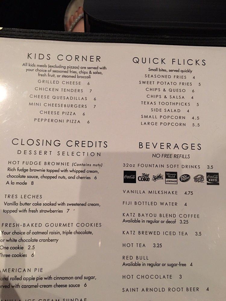 Menu at Star Cinema Grill Vintage Park pub & bar, Houston