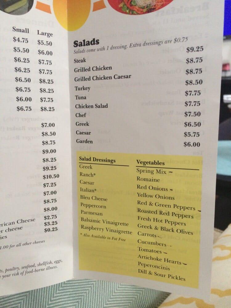 Menu at Doughboy's Deli restaurant, Westbrook