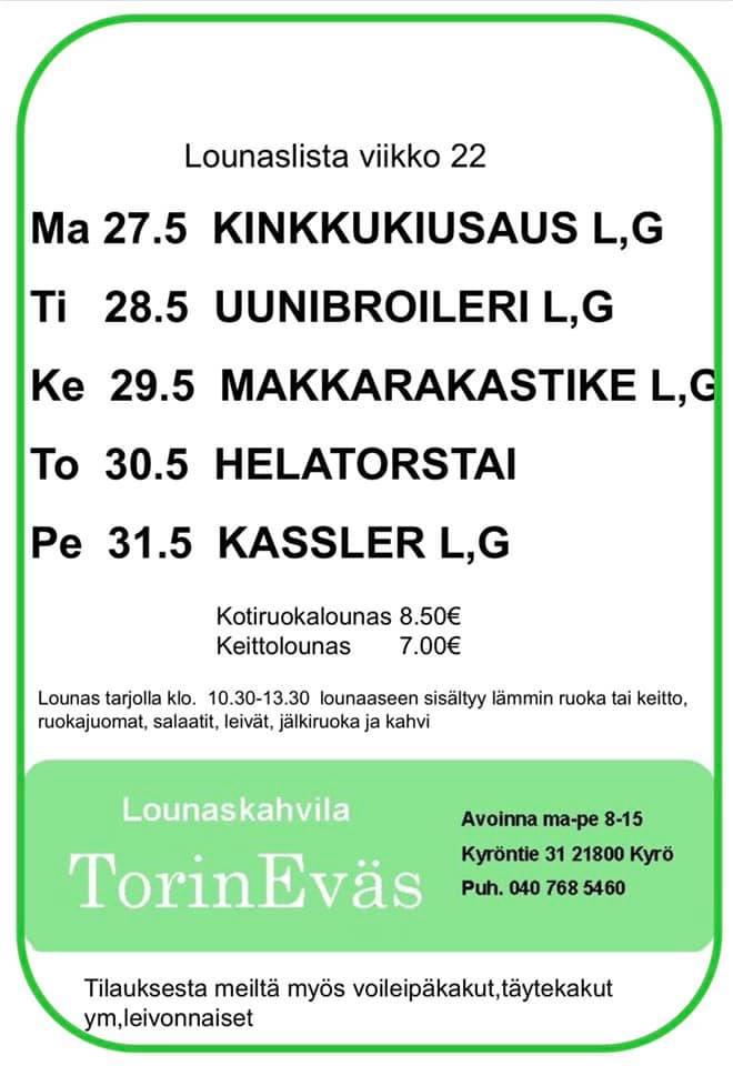 Lounaskahvila TorinEväs restaurant, Karinainen - Restaurant reviews