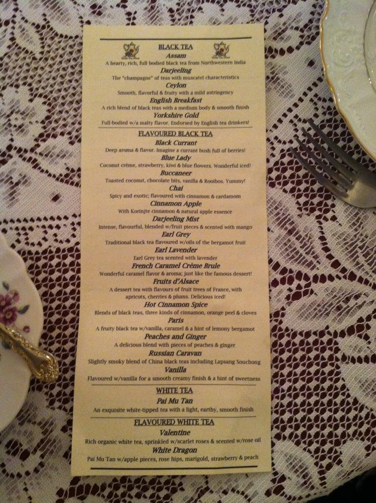 Carta del restaurante The Grand Tea Room, Escondido