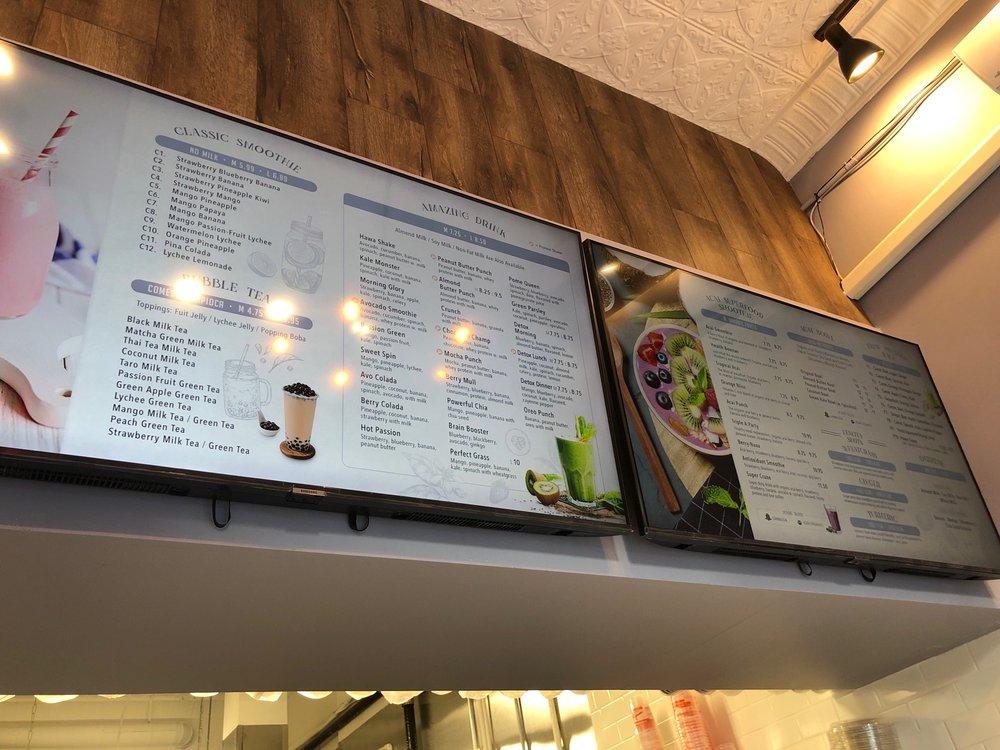 Menu at Hawa Smoothies & Bubble Tea pub & bar, West New York