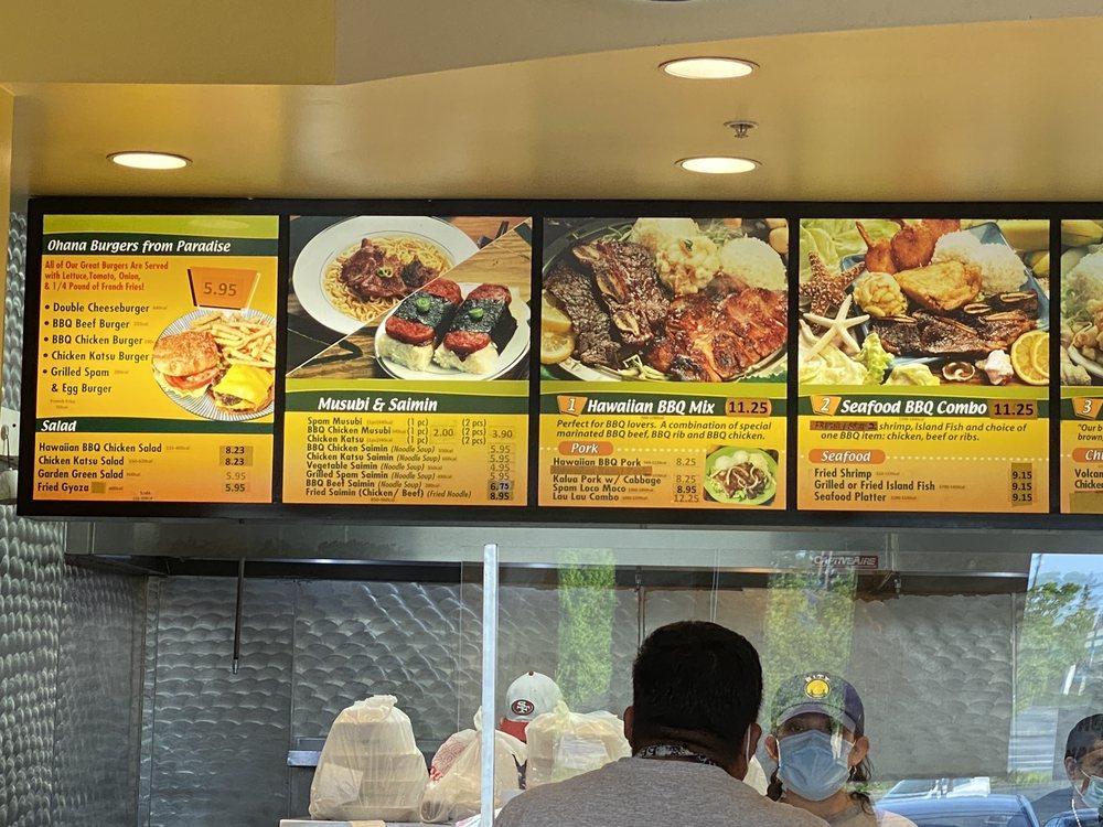 Menu at Ohana Hawaiian Barbecue, Pinole