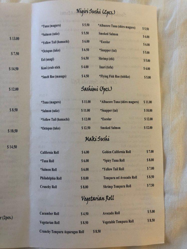 Menu at Zen Zen Sushi and Teriyaki restaurant, Central Point