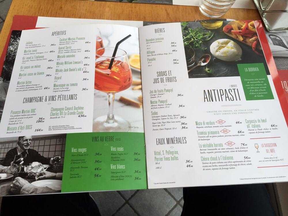 Menu at Ristorante Del Arte Ivry sur Seine Cinéma Pathé pizzeria, IvrysurSeine, 811 Quai