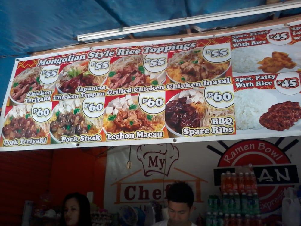 Menu at Area 2 fast food, Quezon City