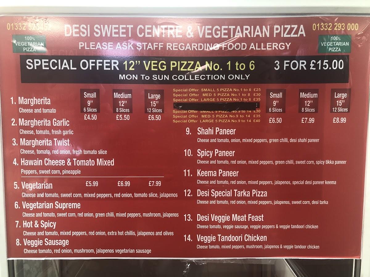 Menu at Desi Sweet Centre restaurant, Derby