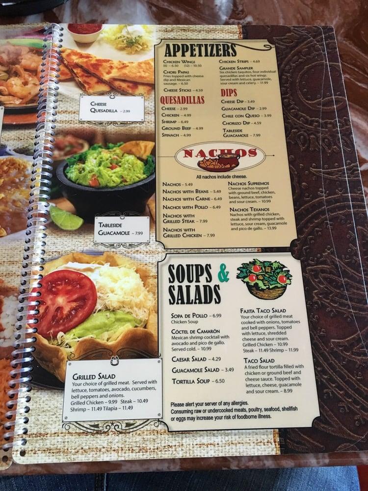 Menu at Rodeo Grande restaurant, Roanoke