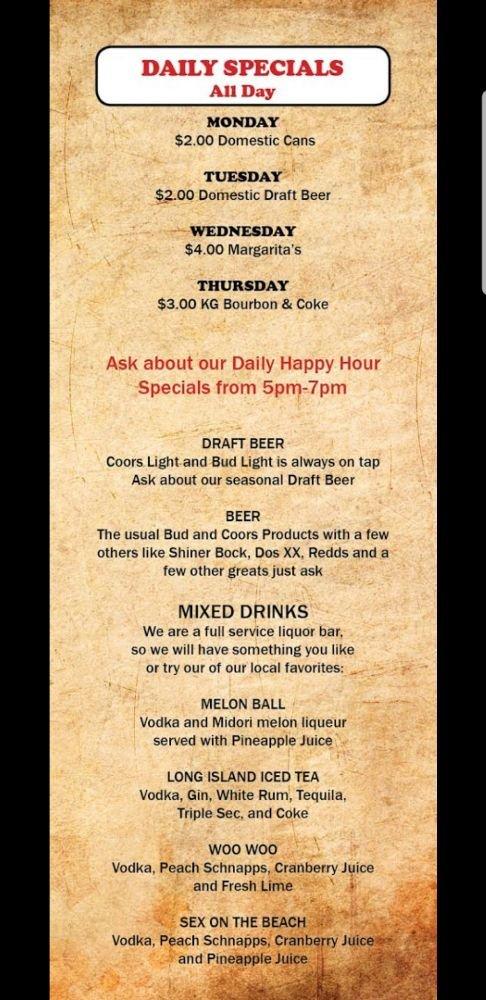Menu at The Yoke Bar and Grill, Coffeyville