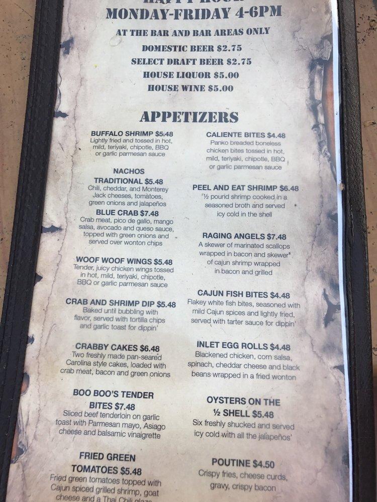 Menu at Dead Dog Saloon steakhouse, Murrells Inlet